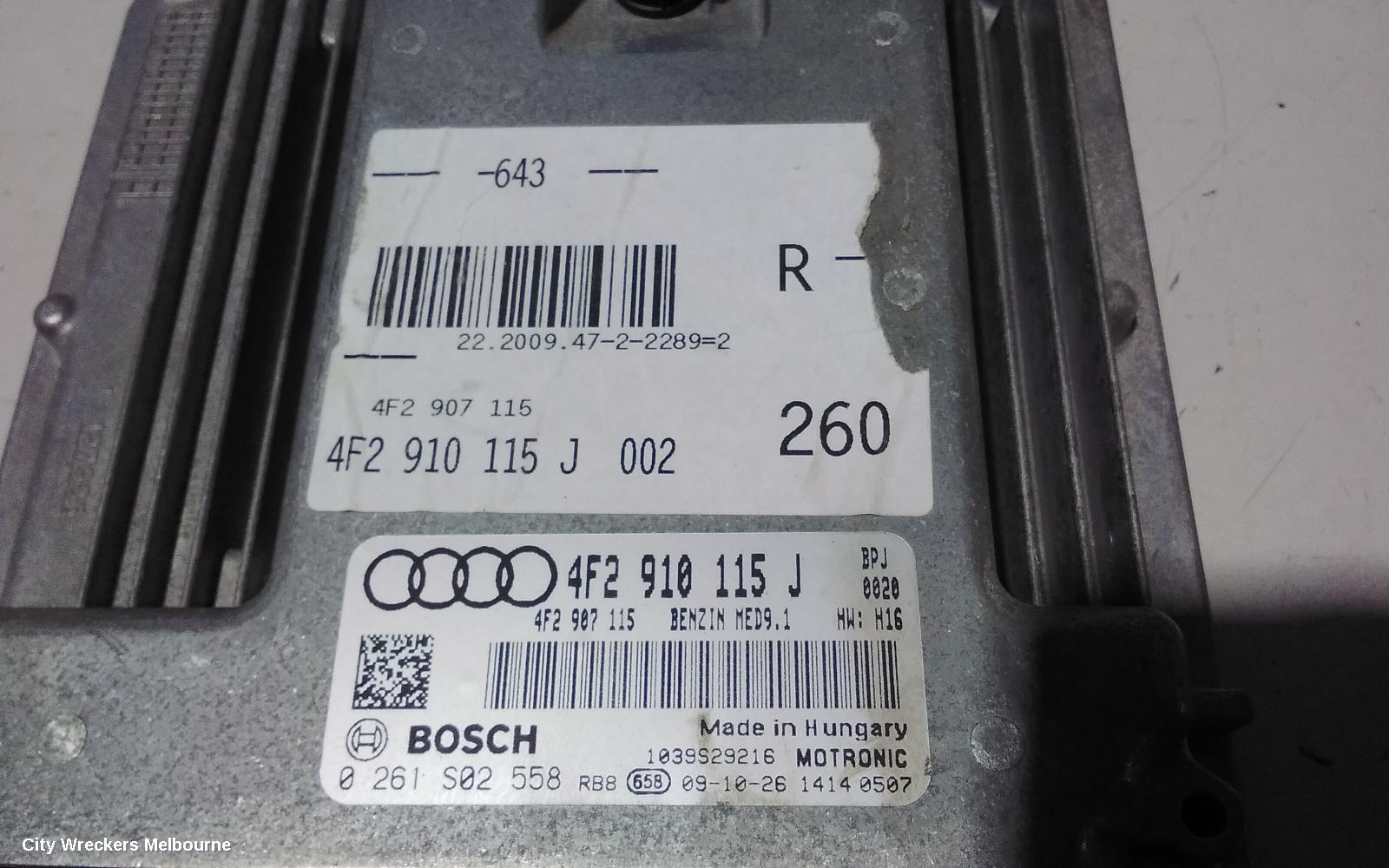AUDI A6 ECU, ENGINE ECU, 2.0, PETROL, ECU ONLY, 4F, 09/2006 - 06/2011