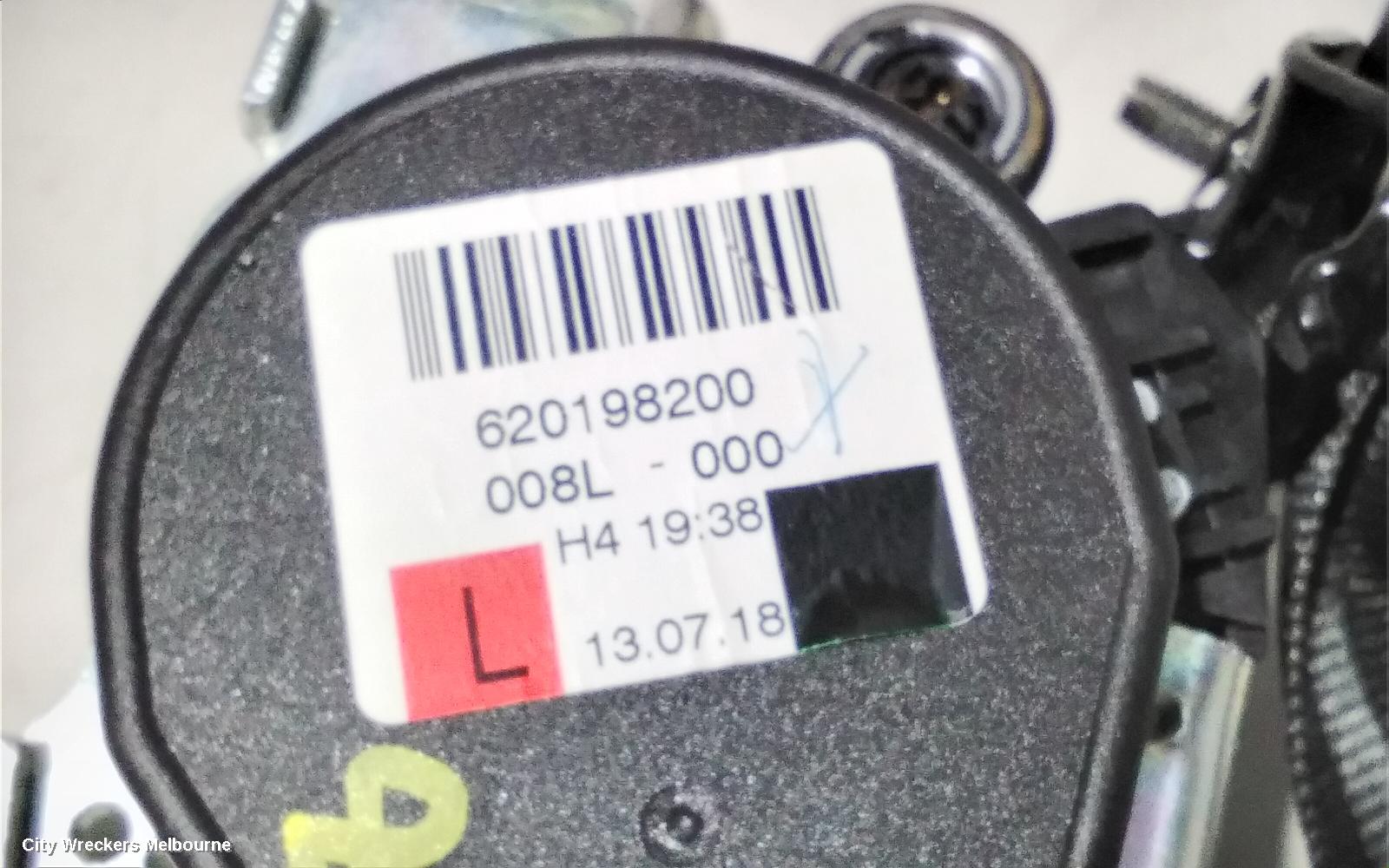 LAND ROVER RANGEROVER EVOQUE SEATBELT/STALK, LH FRONT, SEAT BELT ONLY, 5DR WAGON, POWER SEAT TYPE, L538, 11/2011 - 01/2019