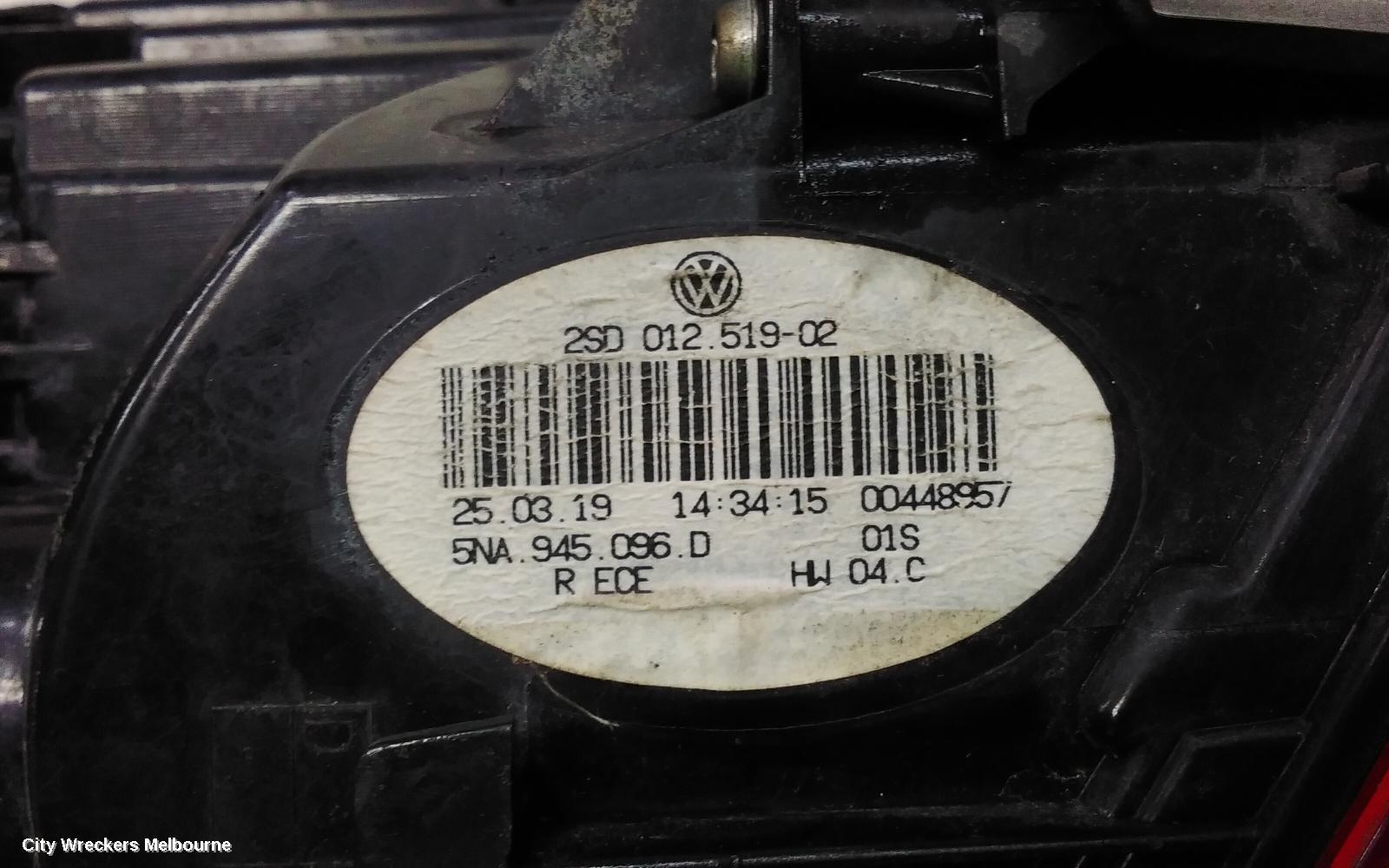 VOLKSWAGEN TIGUAN RIGHT TAILLIGHT, LED TYPE, STANDARD TYPE, 8SK, 5NA, 06/2016 ONWARDS