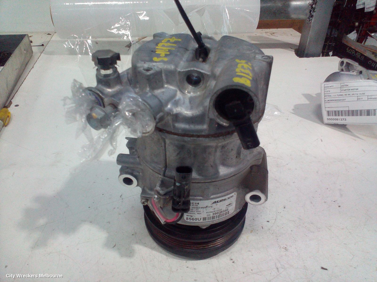 HOLDEN ASTRA A/C COMPRESSOR, BK-BL, 1.4, PETROL, 09/2016 - 12/2020