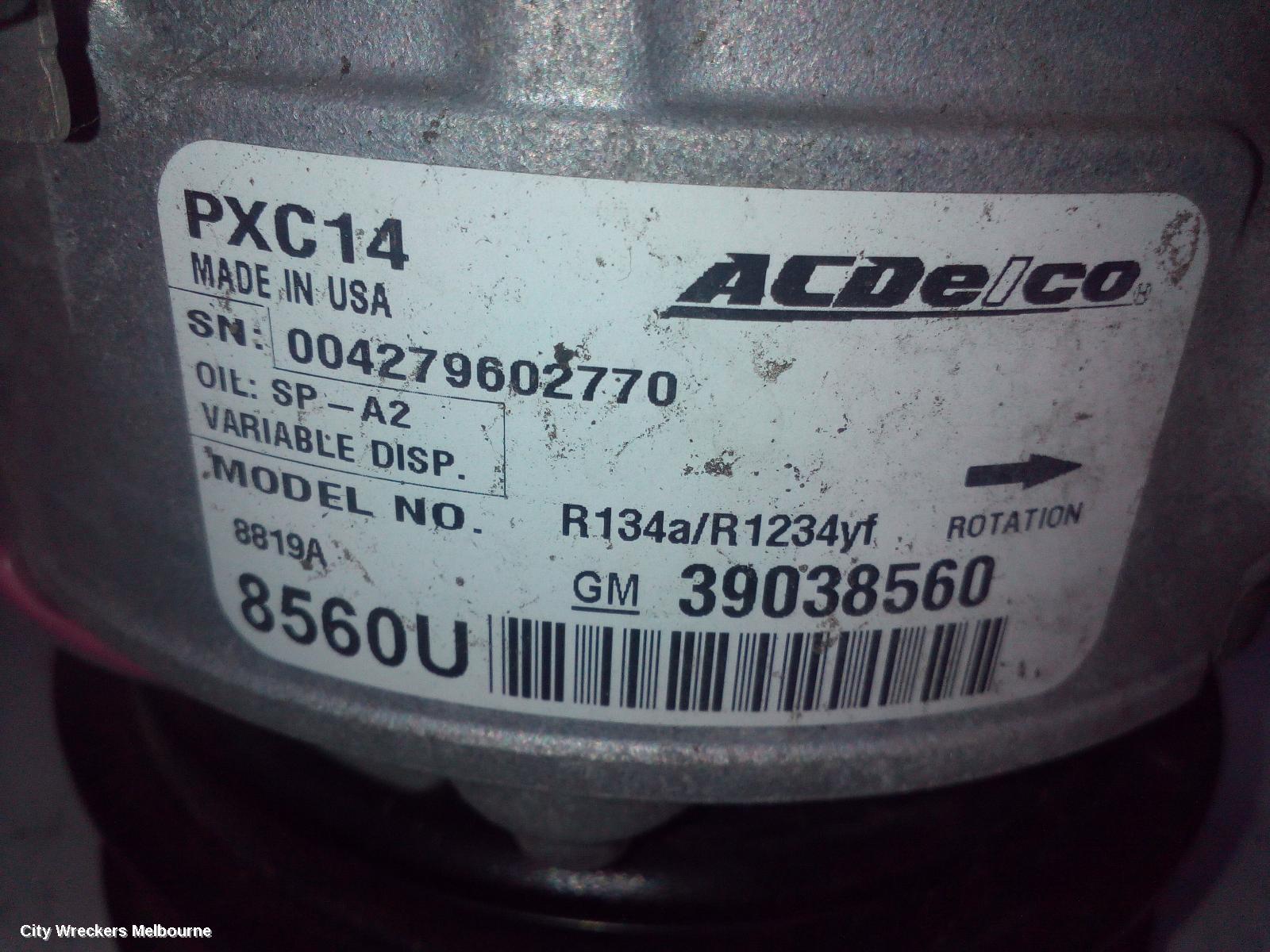 HOLDEN ASTRA A/C COMPRESSOR, BK-BL, 1.4, PETROL, 09/2016 - 12/2020