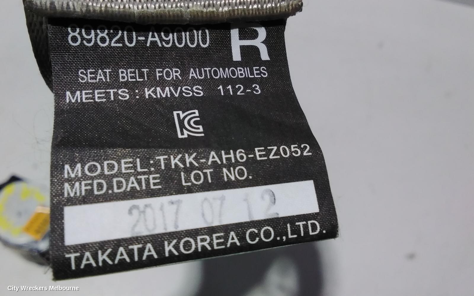 KIA CARNIVAL/GRAND CARNIVAL SEATBELT/STALK, RH REAR 2ND ROW, SEAT BELT ONLY, YP, 02/2015 - 10/2020