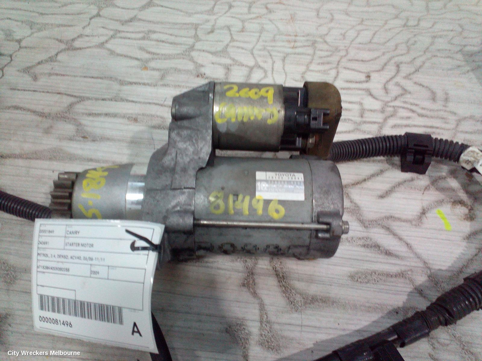 TOYOTA CAMRY STARTER, PETROL, 2.4, DENSO, ACV40, 06/2006 - 11/2011