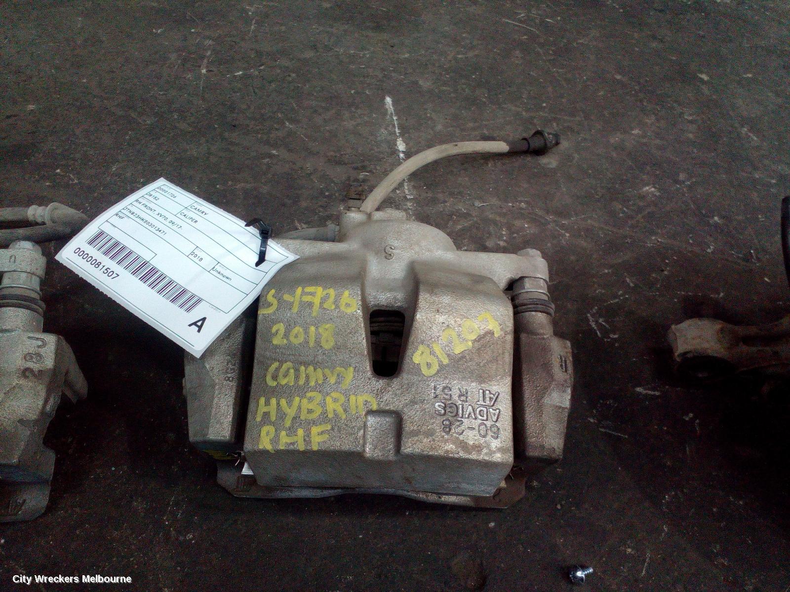 TOYOTA CAMRY CALIPER, RH FRONT, XV70, 09/2017 ONWARDS