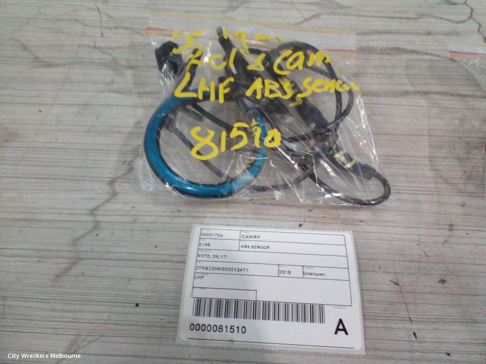 TOYOTA CAMRY ABS SENSOR, LH FRONT, XV70, A25A-FKS, 09/2017 - 05/2024