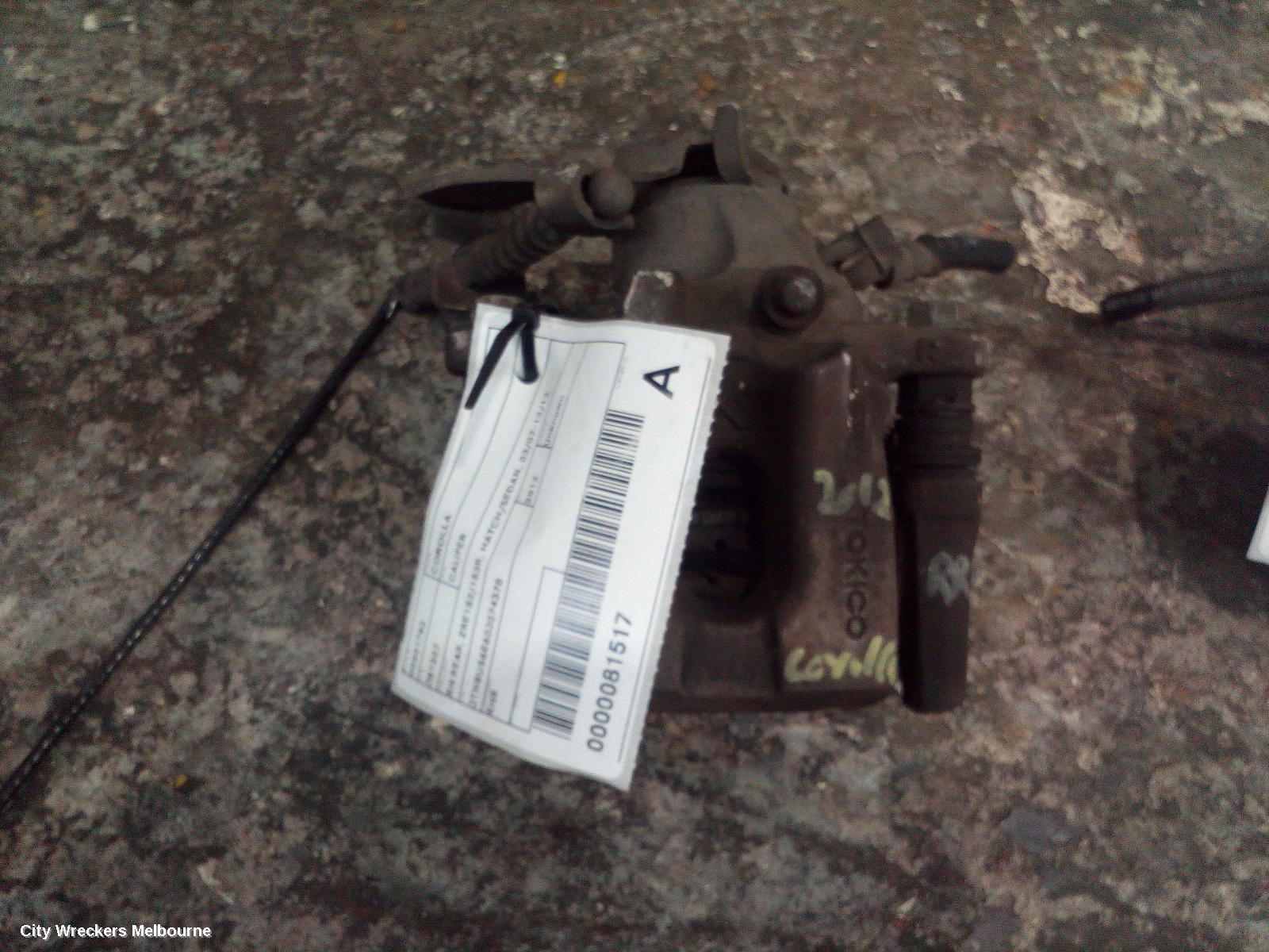 TOYOTA COROLLA CALIPER, RH REAR, ZRE152/20153R, HATCH/SEDAN, 03/2007 - 12/2013