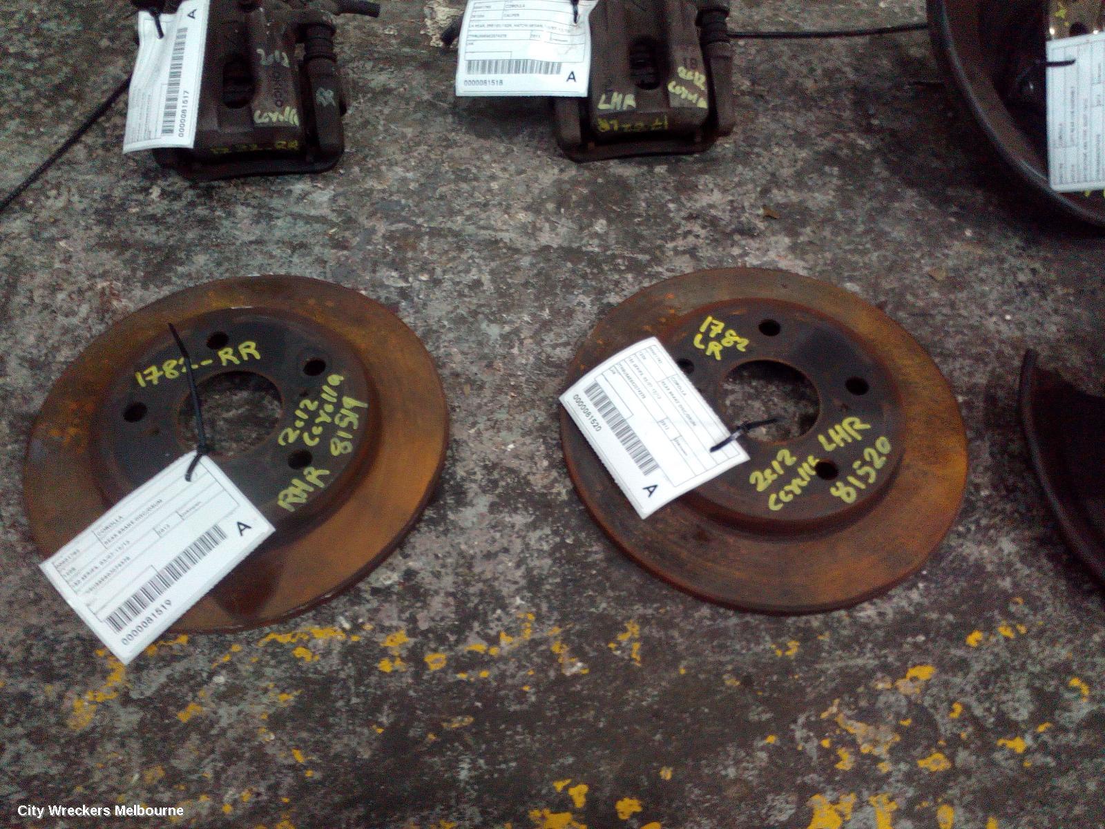 TOYOTA COROLLA REAR BRAKE DISC/DRUM, 150 SERIES, 03/2007 - 12/2013