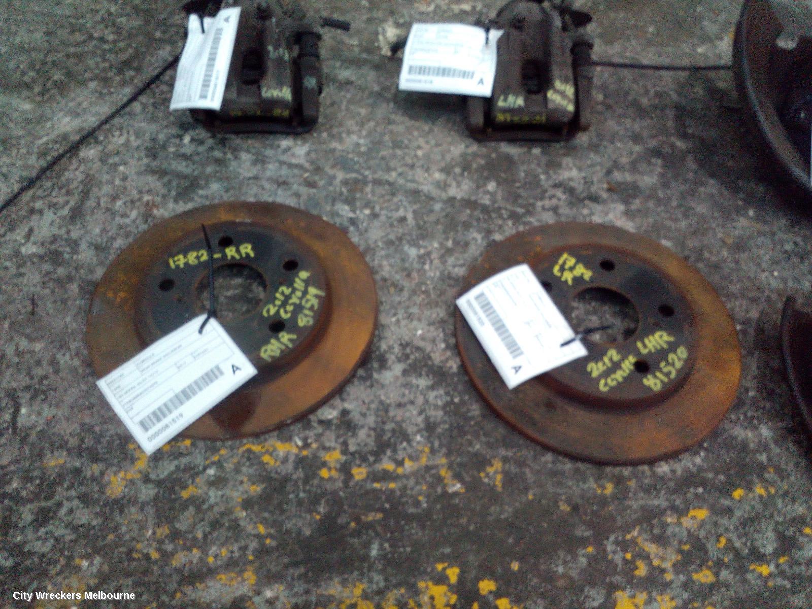 TOYOTA COROLLA REAR BRAKE DISC/DRUM, 150 SERIES, 03/2007 - 12/2013