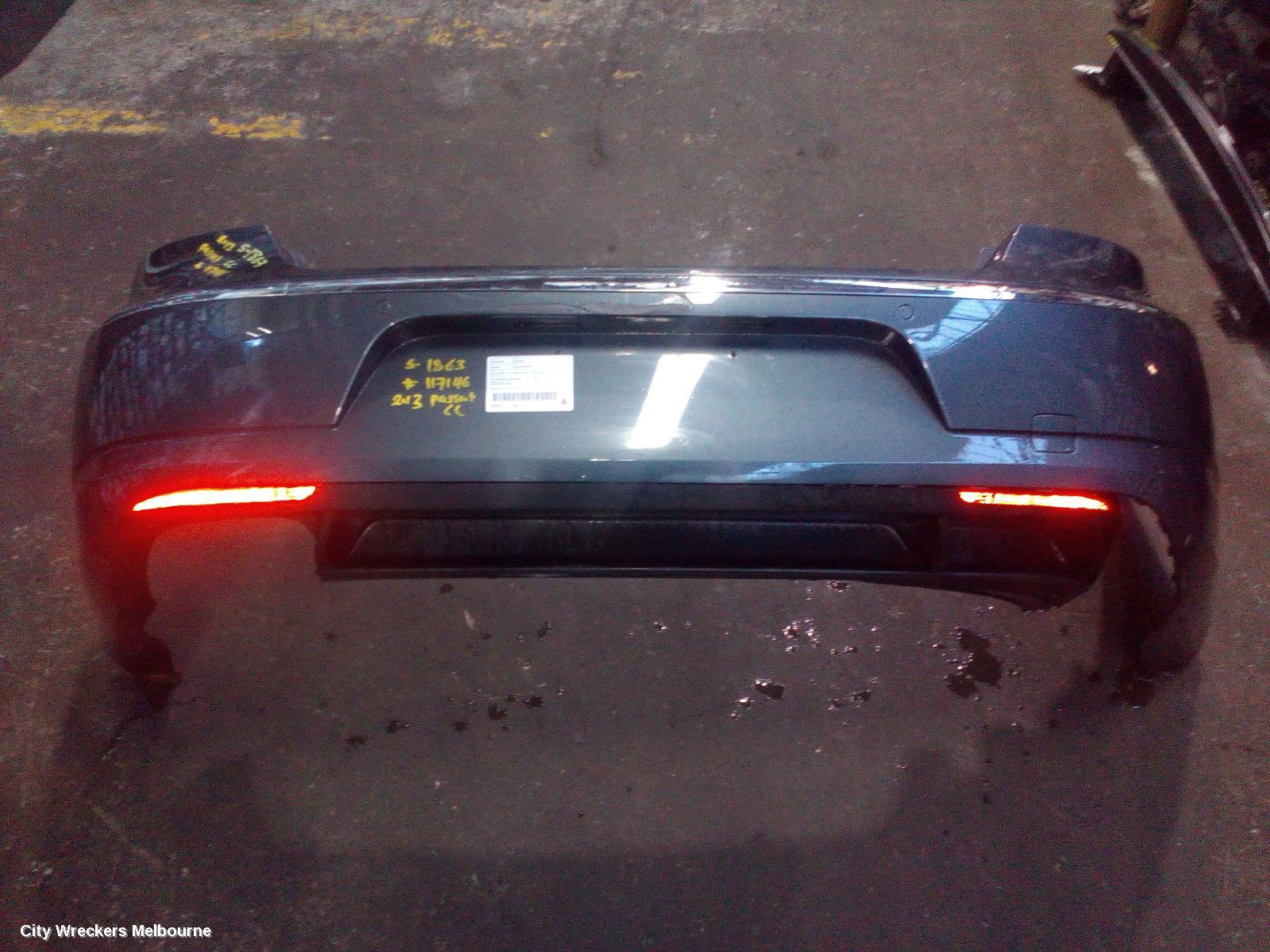 VOLKSWAGEN PASSAT REAR BUMPER, 3CC, SEDAN, W/ PARK ASSIST TYPE, 03/2012 - 01/2016