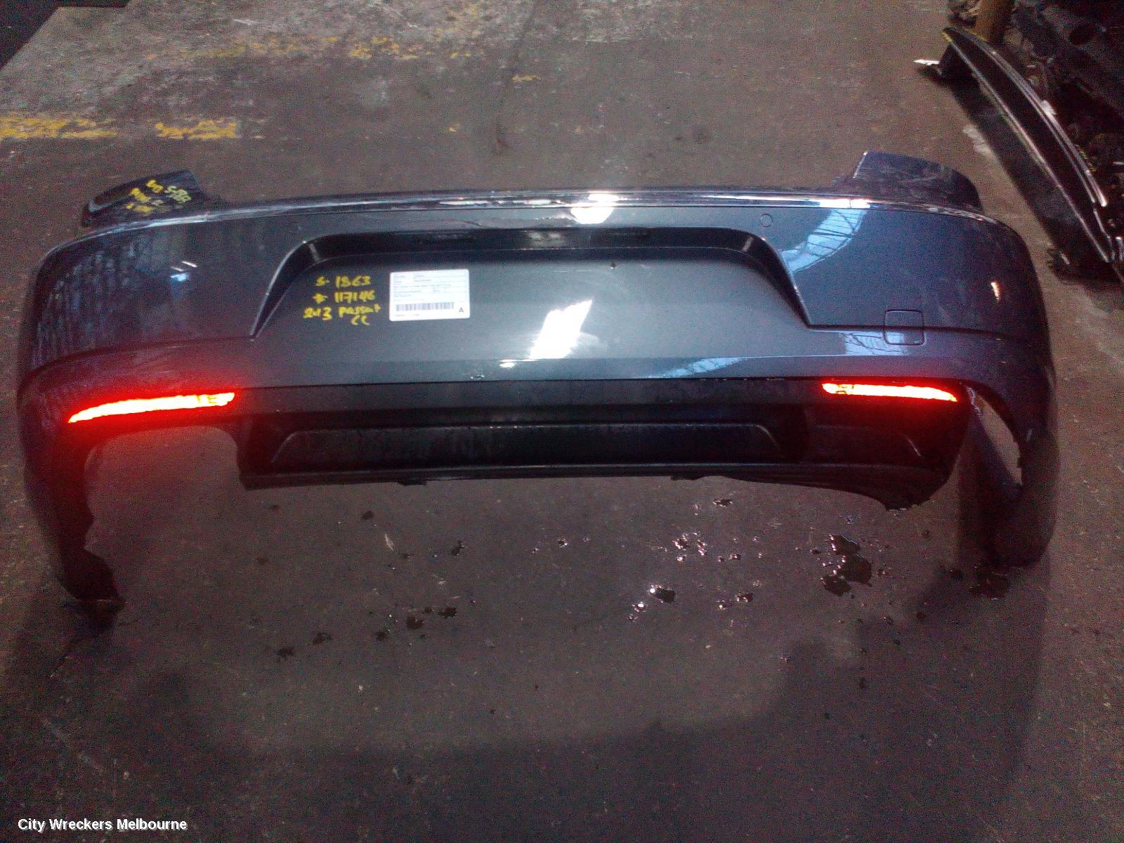 VOLKSWAGEN PASSAT REAR BUMPER, 3CC, SEDAN, W/ PARK ASSIST TYPE, 03/2012 - 01/2016