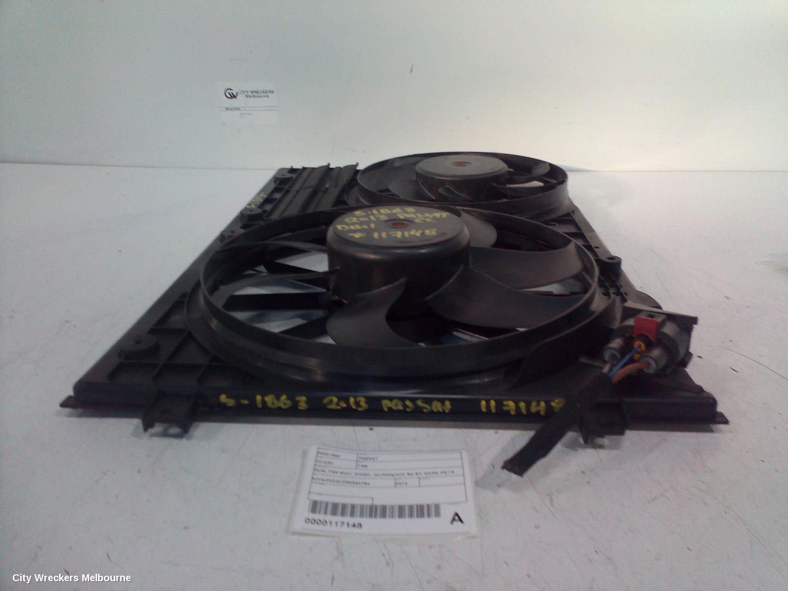 VOLKSWAGEN PASSAT FAN, DUAL FAN ASSY, DIESEL, 3C/MK6/3CC B6-B7, 03/2006 - 05/2015