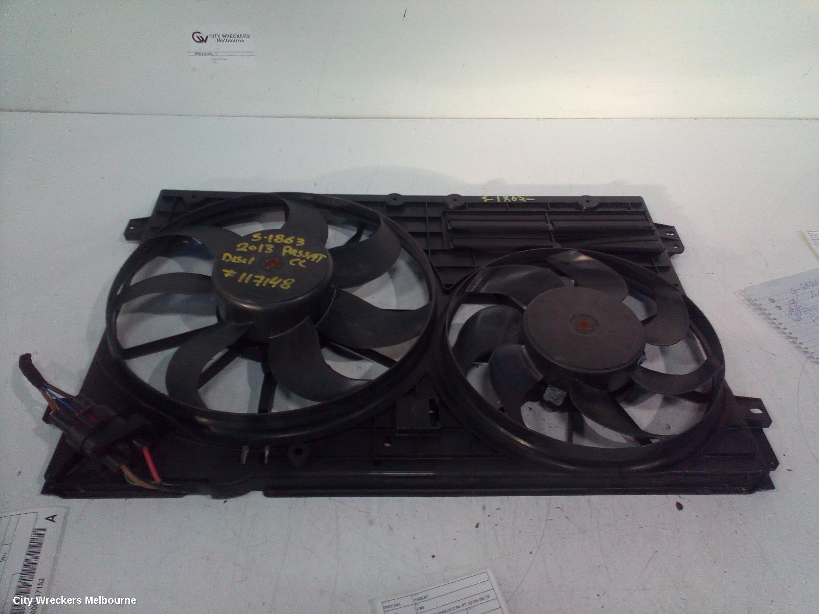 VOLKSWAGEN PASSAT FAN, DUAL FAN ASSY, DIESEL, 3C/MK6/3CC B6-B7, 03/2006 - 05/2015
