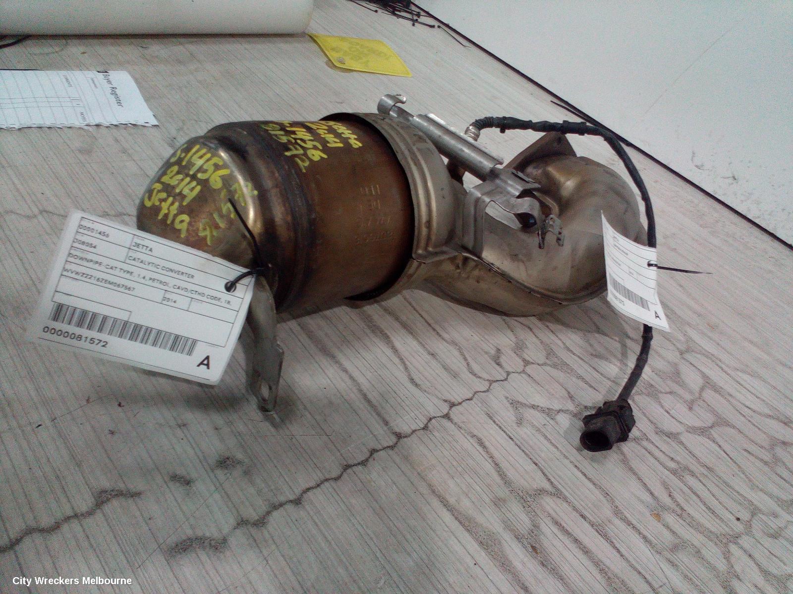 VOLKSWAGEN JETTA CATALYTIC CONVERTER, DOWNPIPE-CAT TYPE, 1.4, PETROL, CAVD/CTHD CODE, 1B, 02/2011 - 12/2017