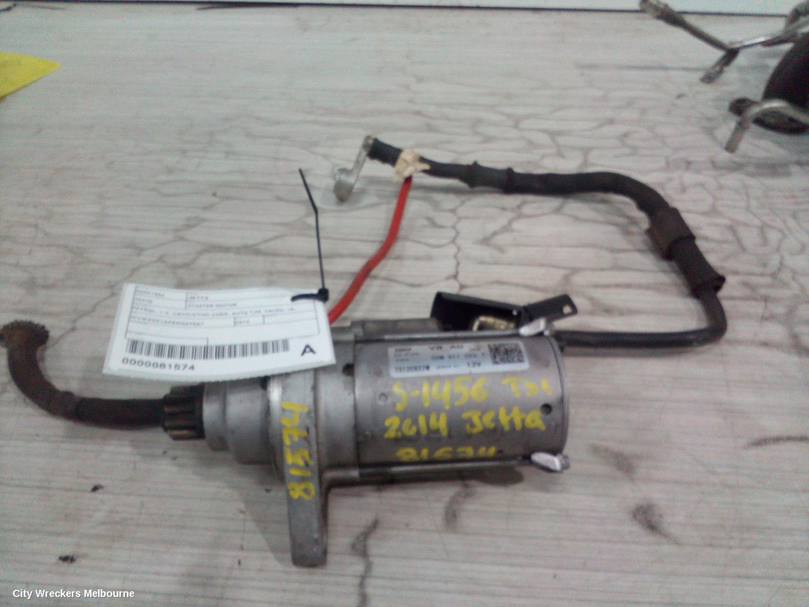 VOLKSWAGEN JETTA STARTER, PETROL, 1.4, CAVD/CTHD CODE, AUTO T/M, VALEO, 1B, 02/2011 - 12/2017