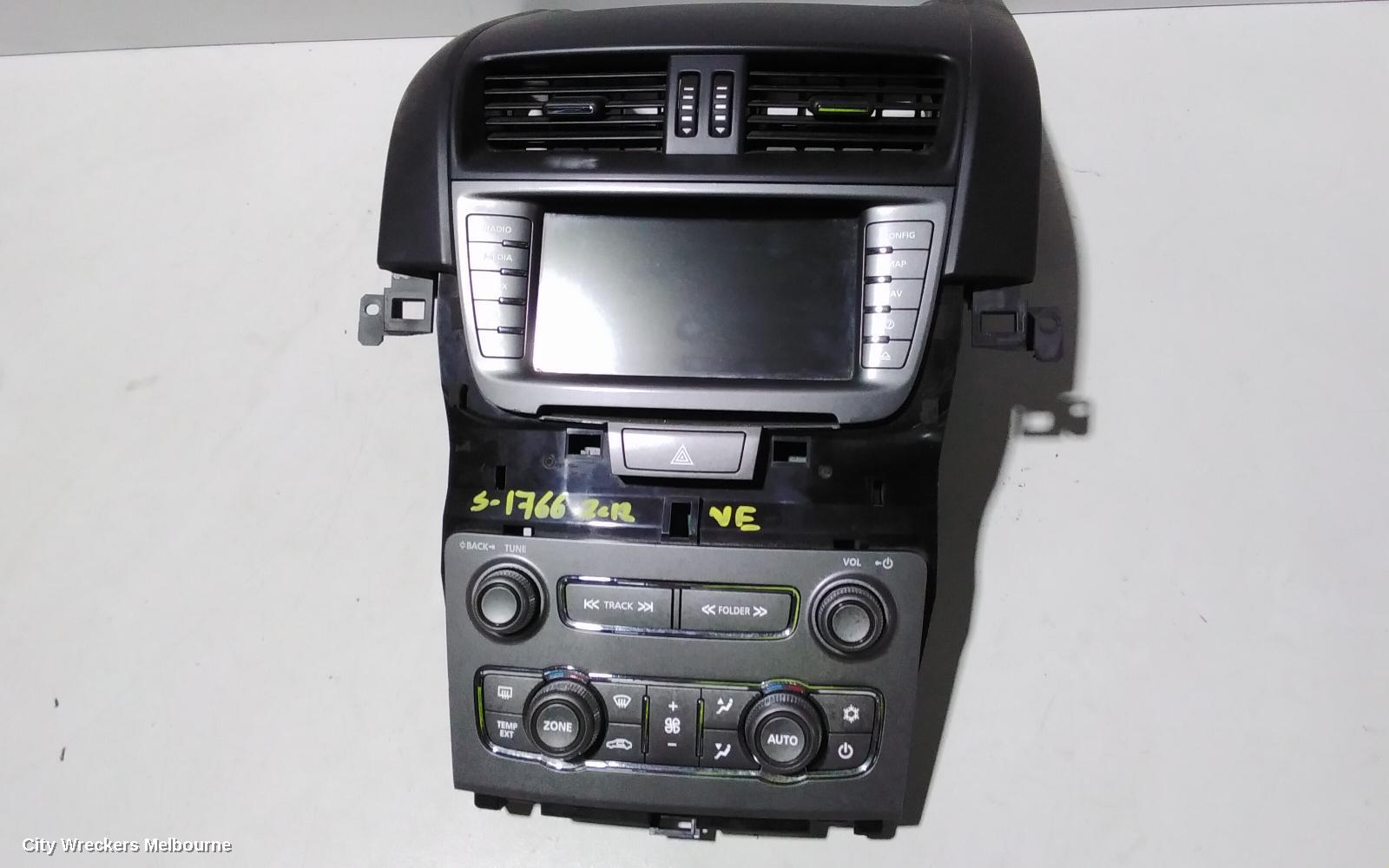 HOLDEN COMMODORE RADIO/CD/DVD/SAT/TV, DISPLAY/CONTROL PANEL ONLY, SINGLE DISC CD PLAYER, EQUIPE/OMEGA, VE S2, 09/2010 - 04/2013