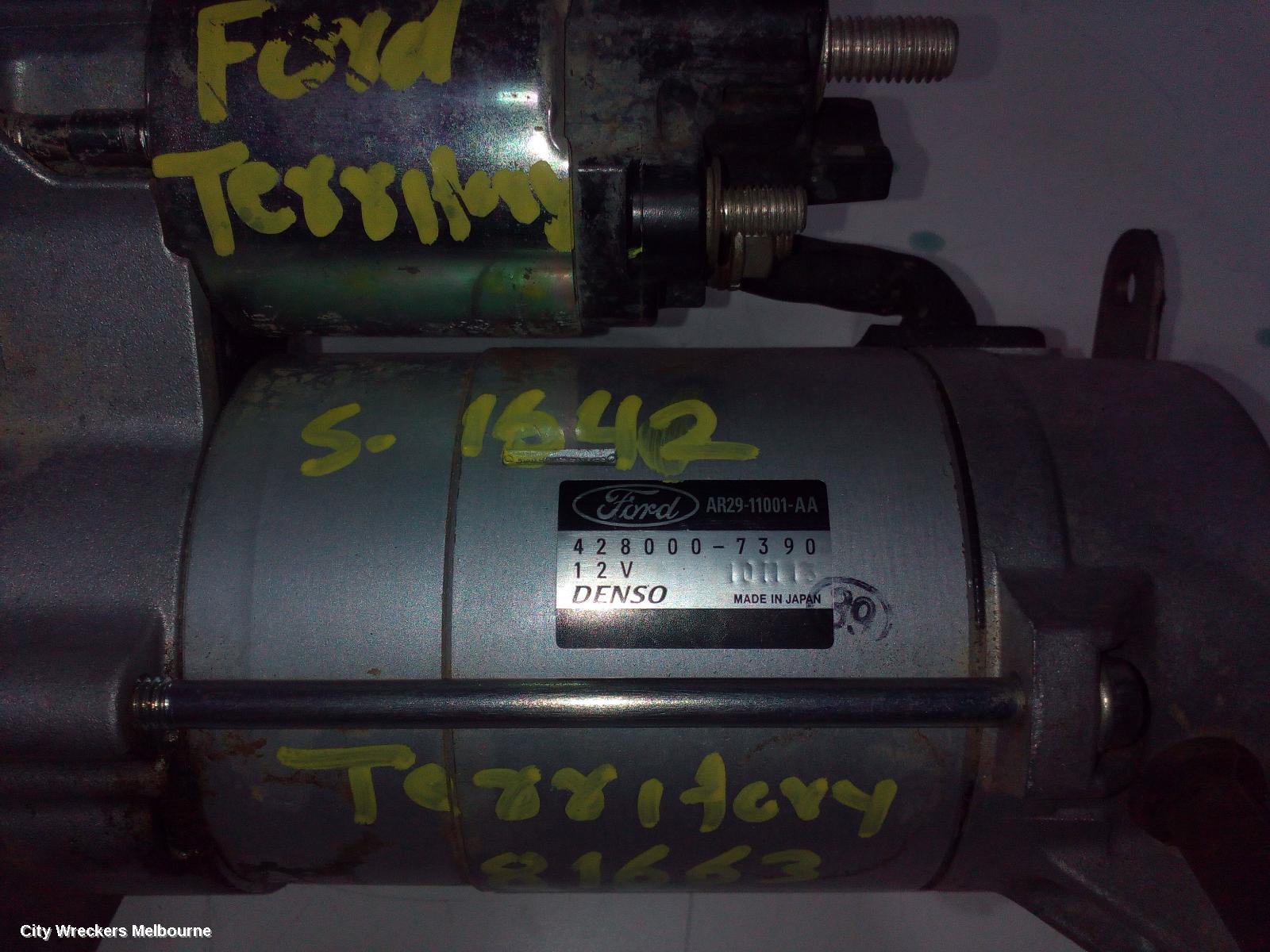 FORD TERRITORY STARTER, DIESEL, 2.7, SZ, 04/2011 - 12/2016