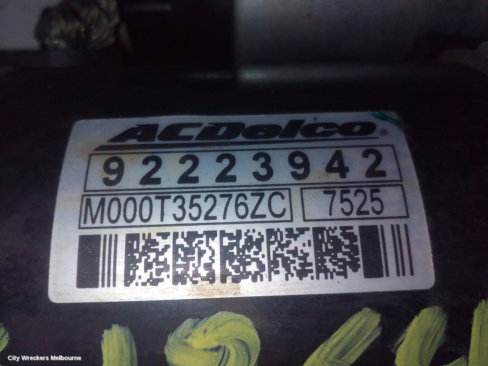 HOLDEN COMMODORE STARTER, 3.6, LFX/LWR, VF, 05/2013 - 12/2017