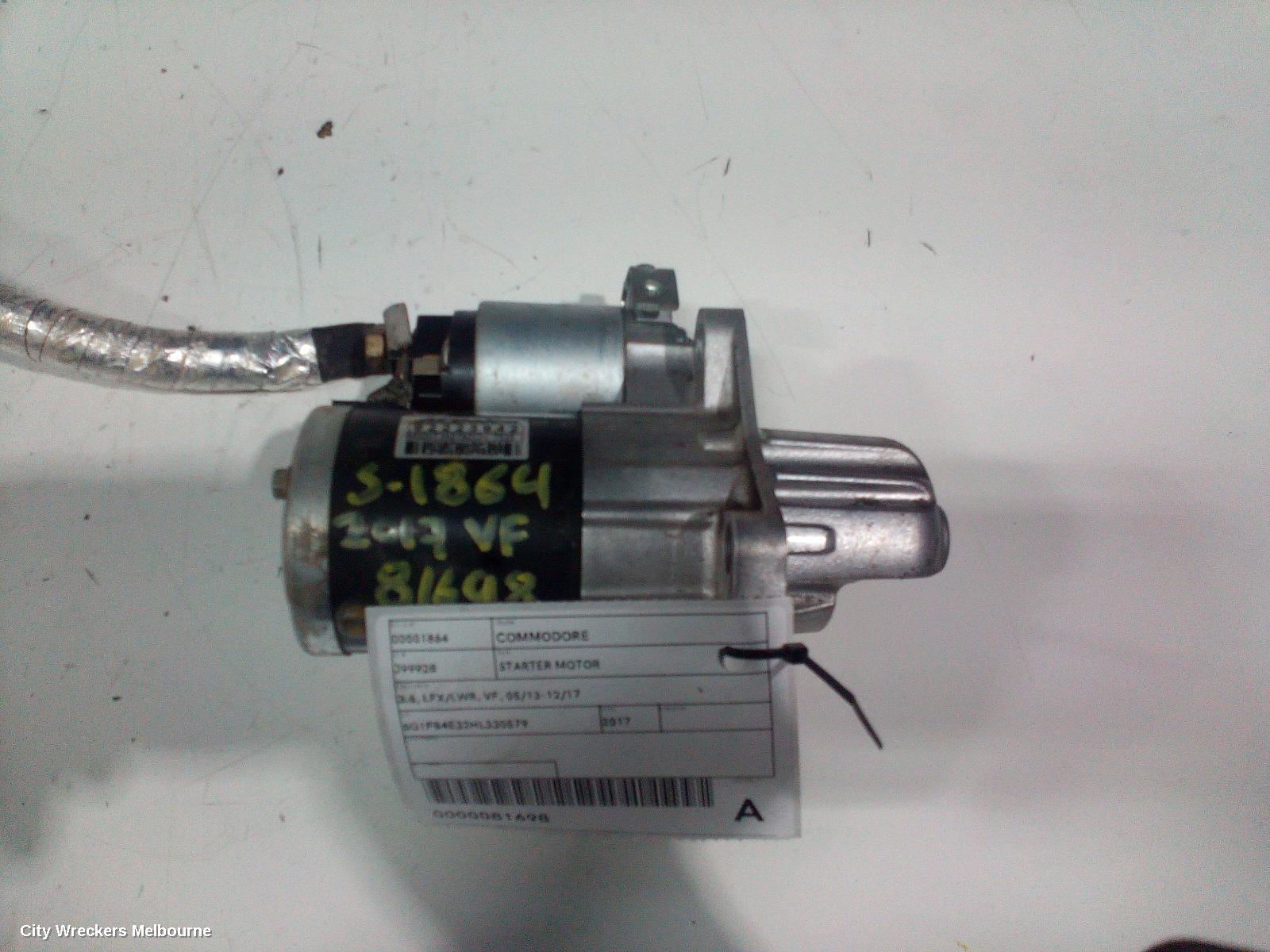 HOLDEN COMMODORE STARTER, 3.6, LFX/LWR, VF, 05/2013 - 12/2017
