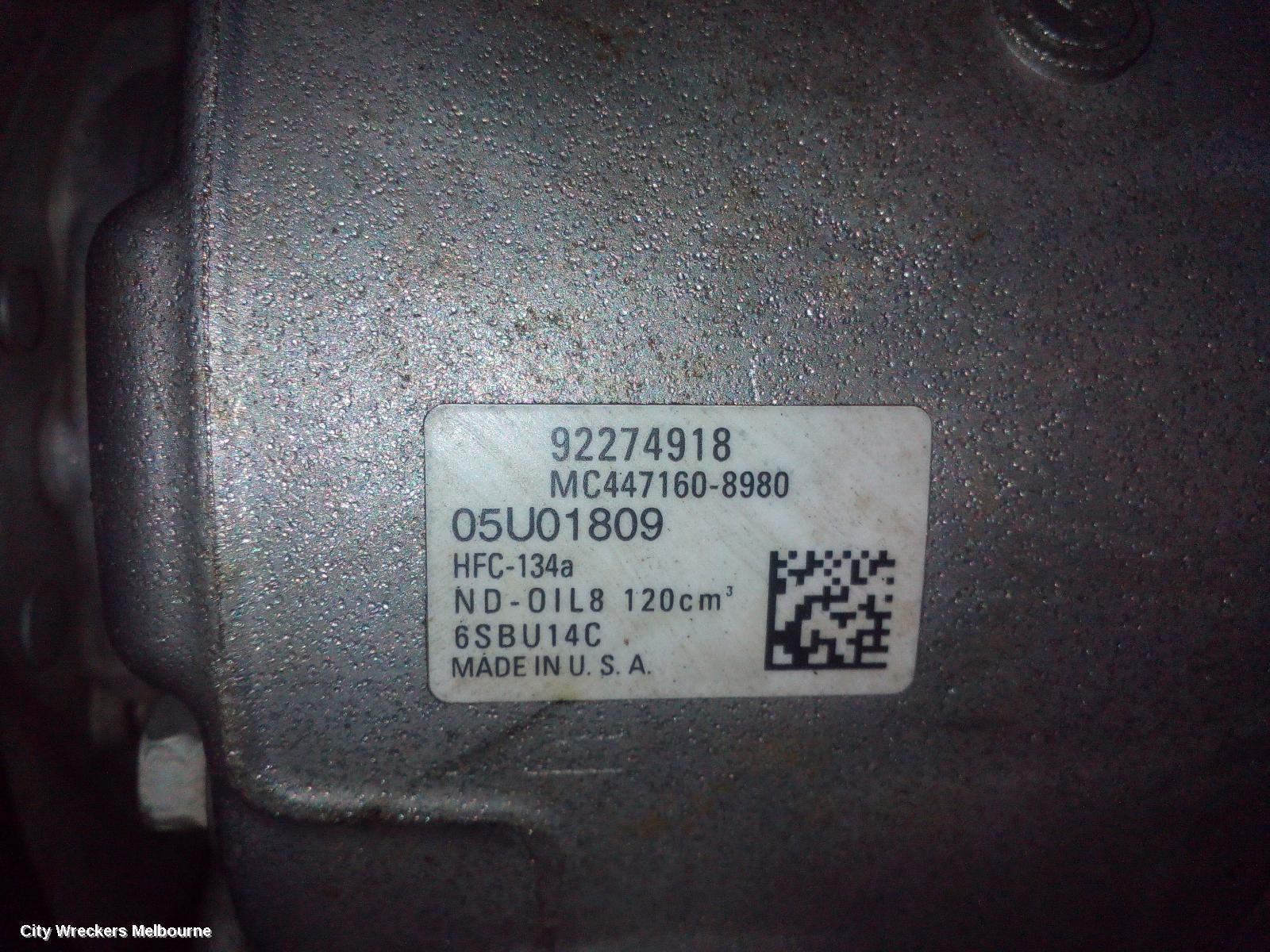 HOLDEN COMMODORE A/C COMPRESSOR, VF, 3.6, 05/2013 - 12/2017