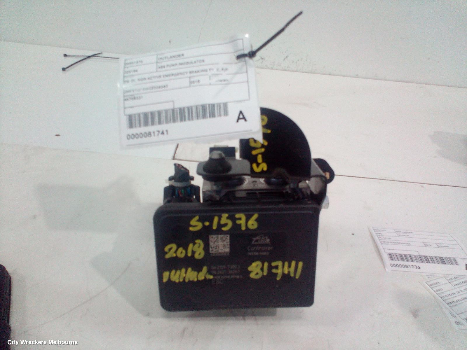 MITSUBISHI OUTLANDER ABS PUMP/MODULATOR, ZK-ZL, NON ACTIVE EMERGENCY BRAKING TYPE, P/N 4670B231, 04/2015 ONWARDS