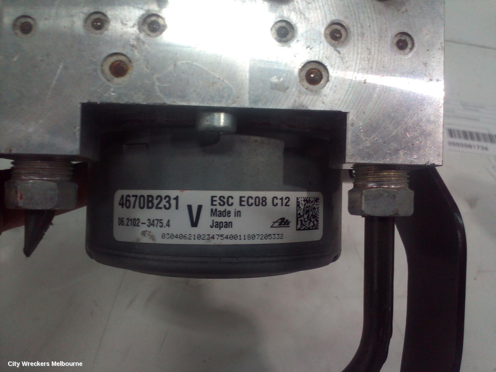MITSUBISHI OUTLANDER ABS PUMP/MODULATOR, ZK-ZL, NON ACTIVE EMERGENCY BRAKING TYPE, P/N 4670B231, 04/2015 ONWARDS