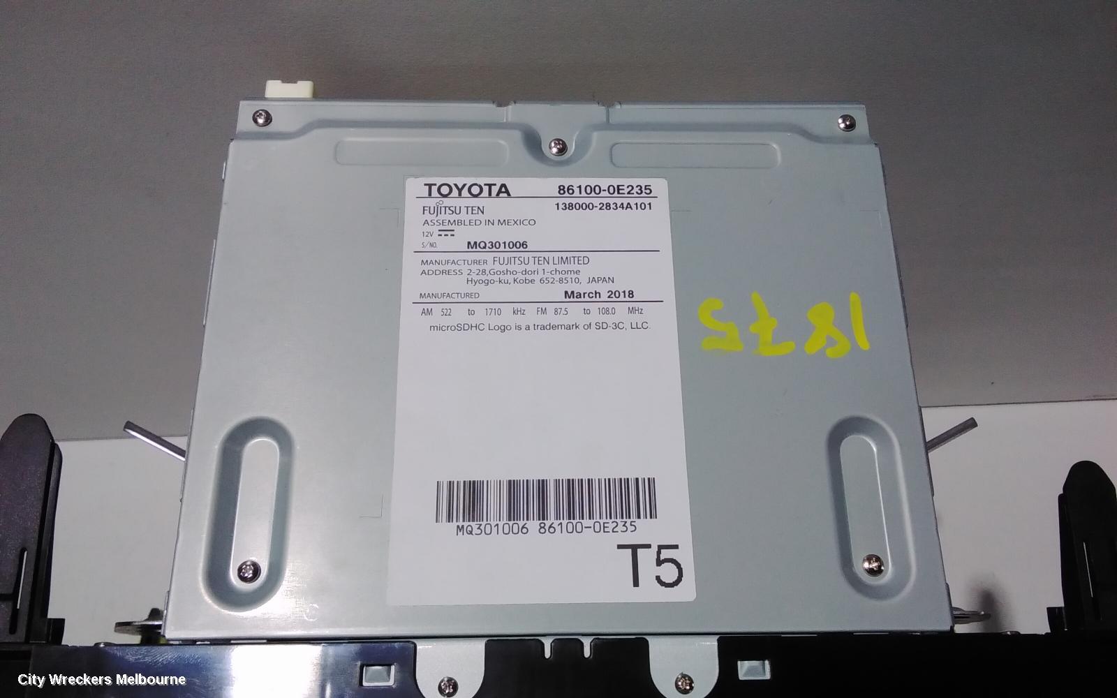 TOYOTA KLUGER RADIO/CD/DVD/SAT/TV, SAT NAV HEAD UNIT, GSU50/GSU55, 03/2014 - 02/2021
