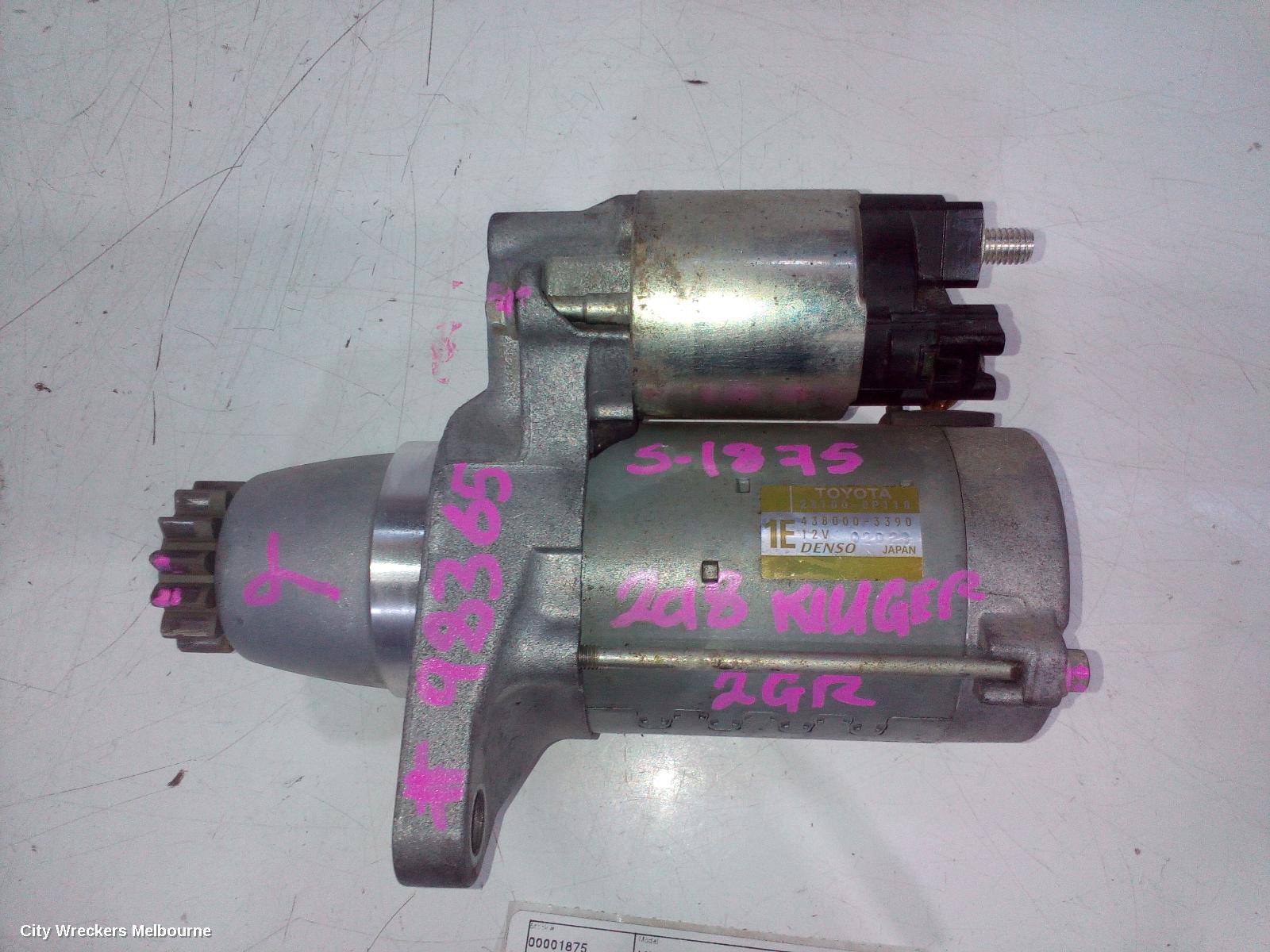 TOYOTA KLUGER STARTER, PETROL, 3.5, 2GR-FKS, GSU50/GSU55, 11/2016 - 02/2021