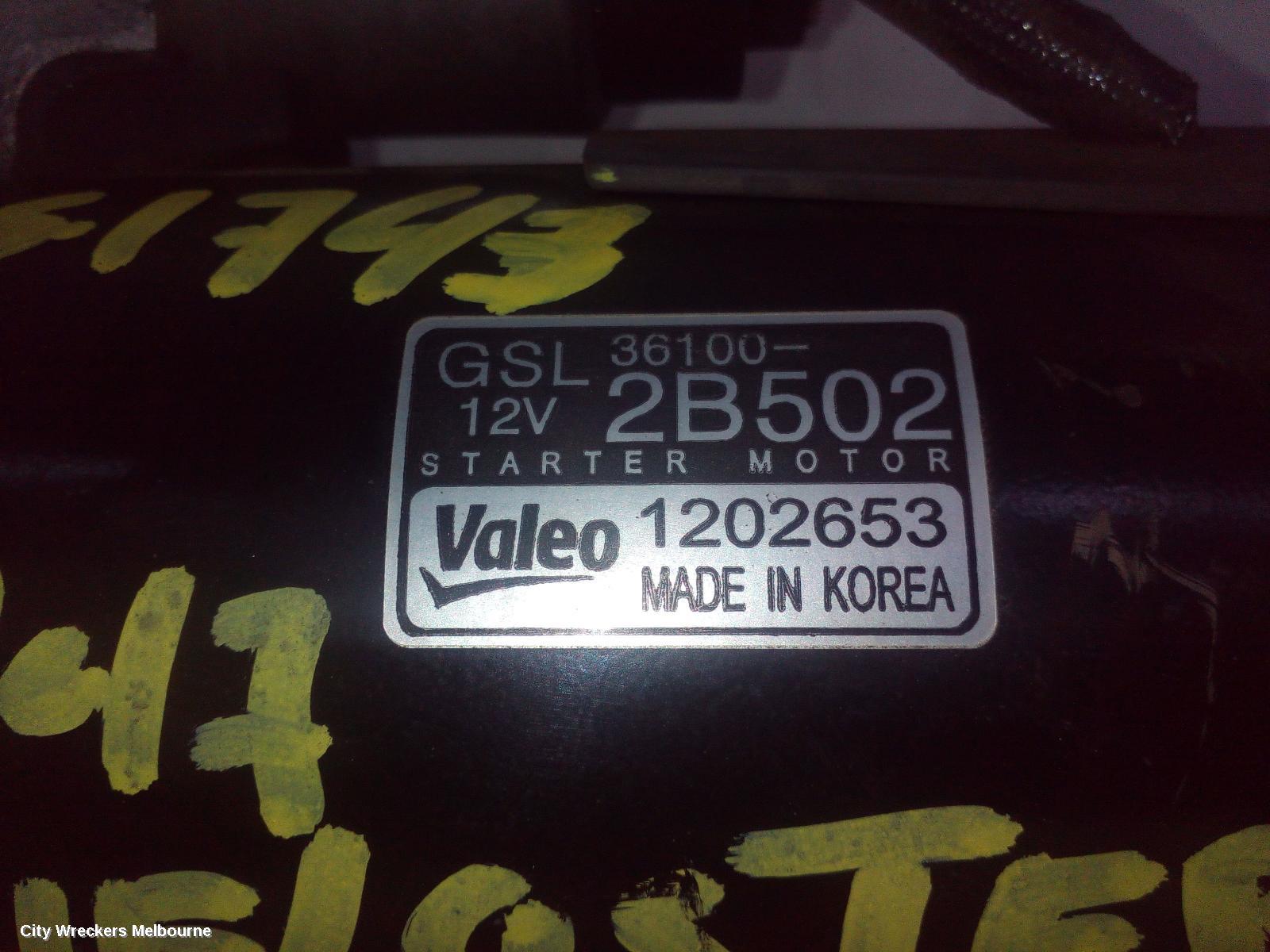 HYUNDAI VELOSTER STARTER, 1.6, G4FJ, TURBO, AUTO/MANUAL T/M, 07/2012 - 02/2018