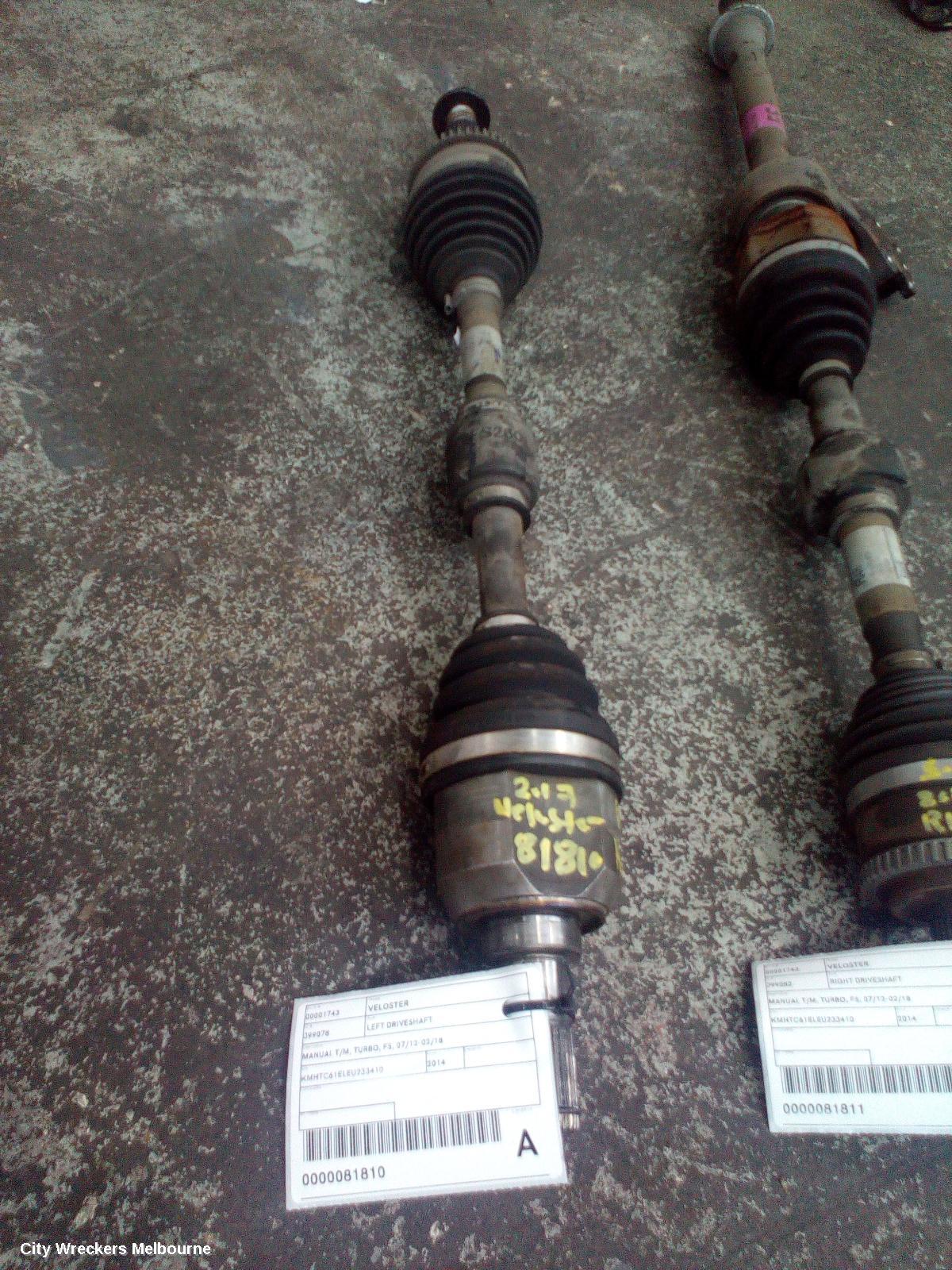 HYUNDAI VELOSTER LEFT DRIVESHAFT, MANUAL T/M, TURBO, FS, 07/2012 - 02/2018