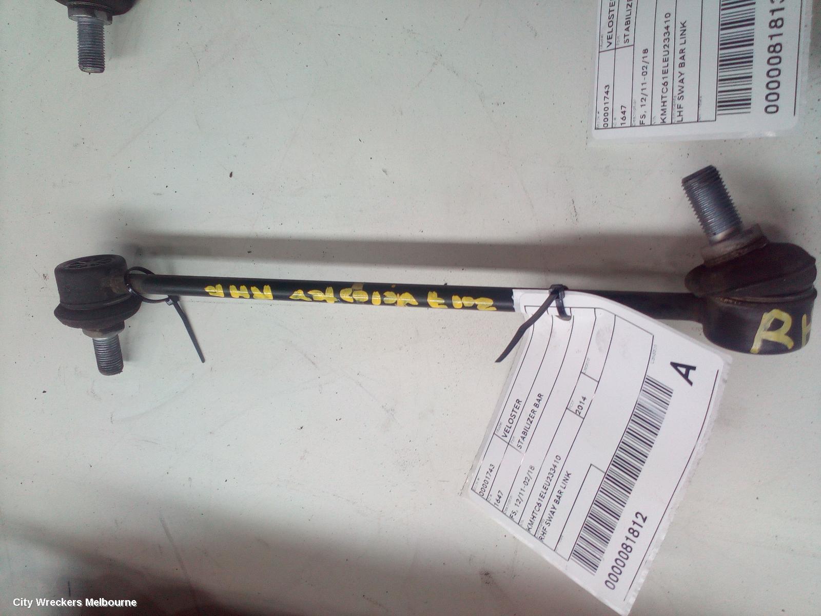 HYUNDAI VELOSTER STABILISER BAR, FS, 10/2011 - 08/2019