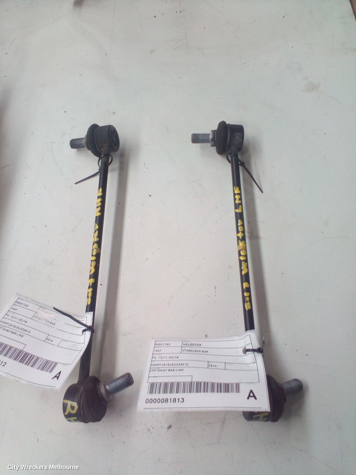 HYUNDAI VELOSTER STABILISER BAR, FS, 10/2011 - 08/2019