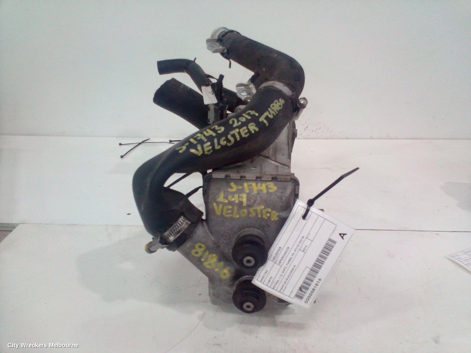 HYUNDAI VELOSTER INTERCOOLER, PETROL, 1.6, G4FJ, TURBO, FS, 07/2012 - 02/2018