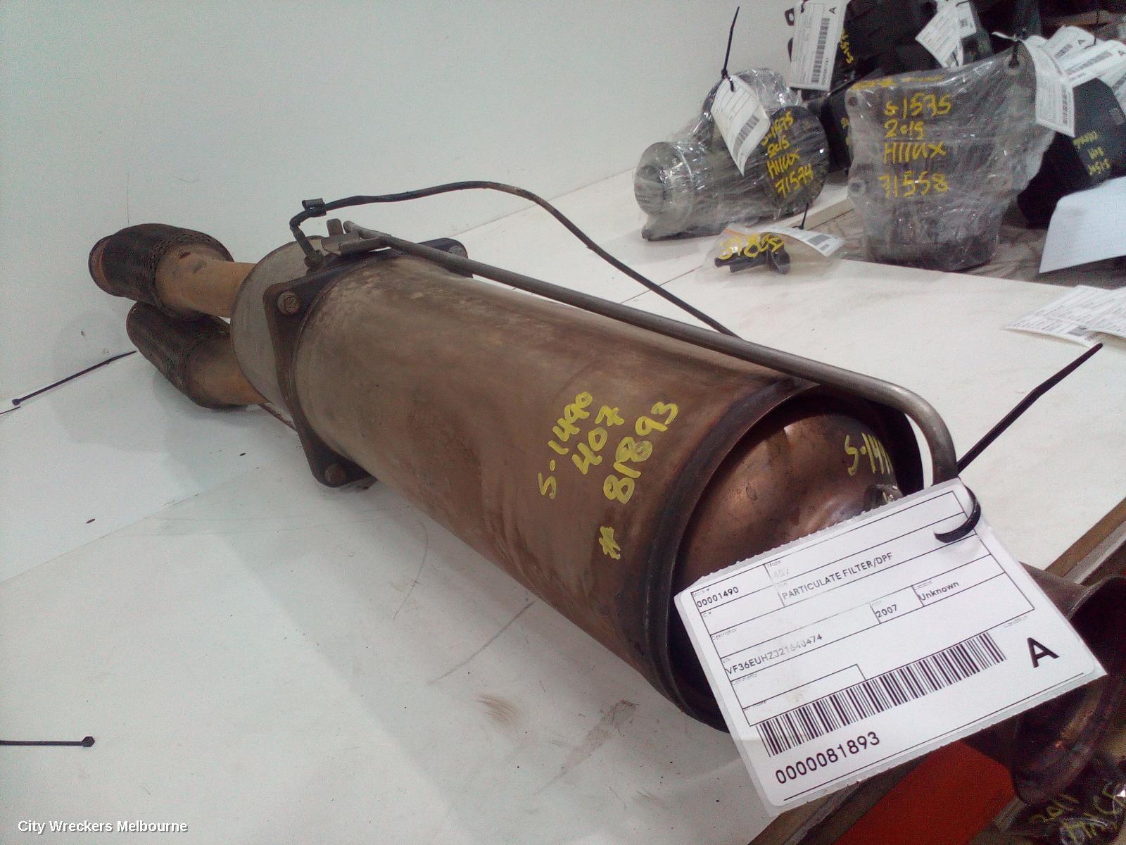 PEUGEOT 407 PARTICULATE FILTER/DPF