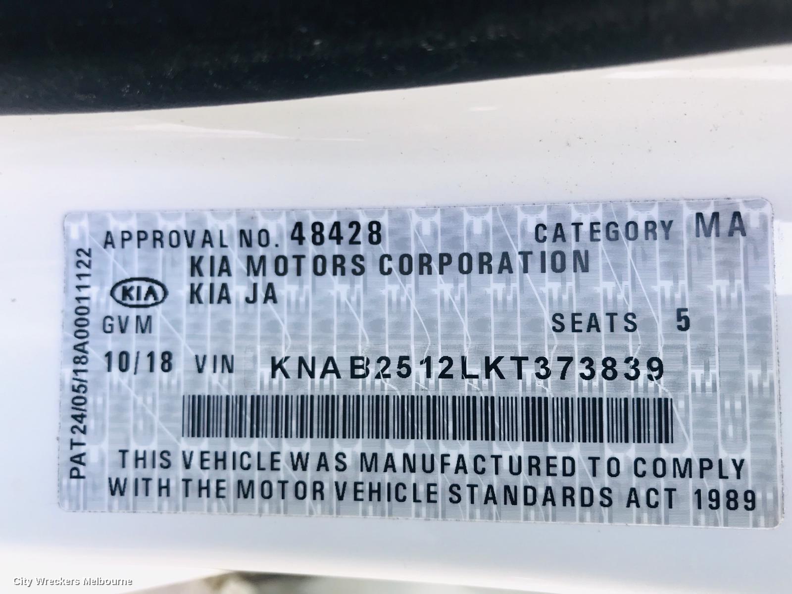 KIA PICANTO BONNET, JA, 05/2017 ONWARDS