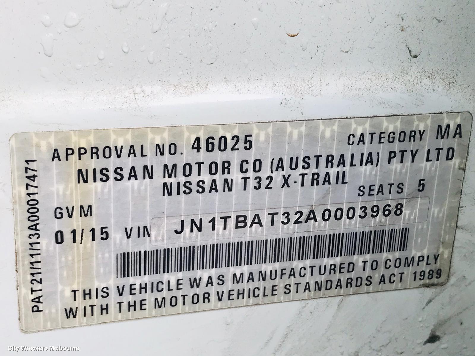 NISSAN XTRAIL LEFT TAILLIGHT, T32, 02/2014 - 01/2017