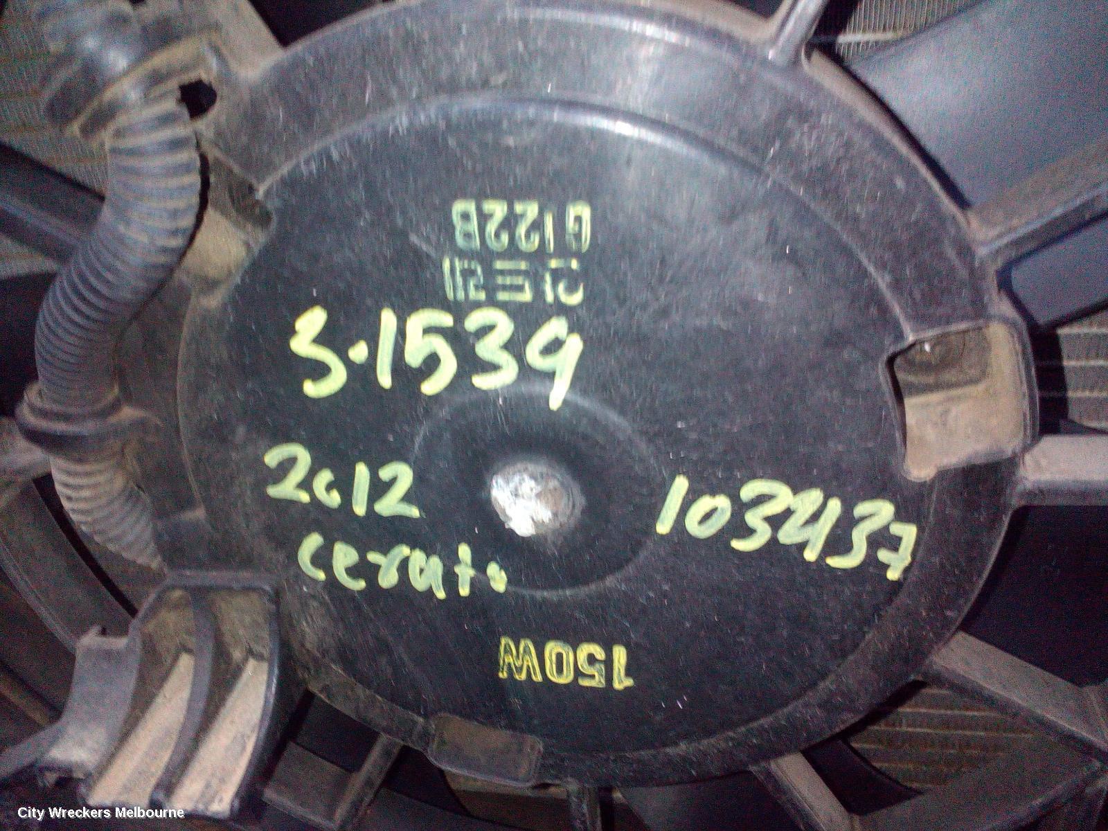 KIA CERATO FAN, RADIATOR FAN, PETROL, TD, 10/2008 - 03/2013
