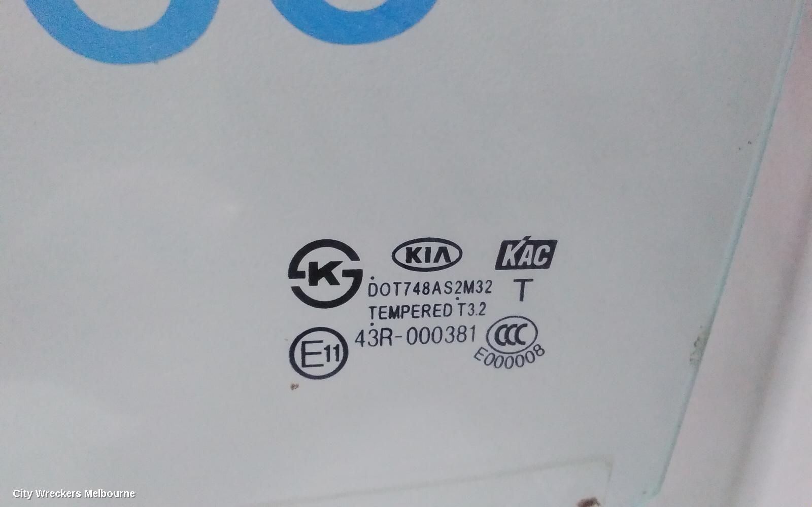 KIA RIO LEFT REAR DOOR WINDOW, UB, HATCH, 08/2011 - 11/2016
