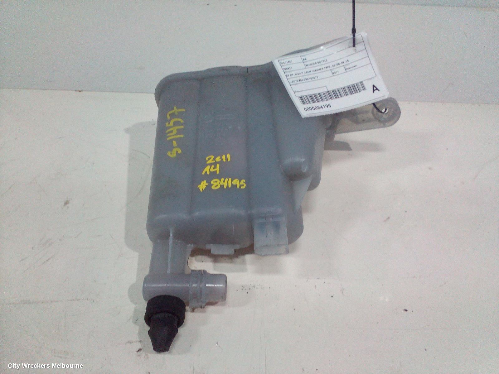AUDI A4 WASHER BOTTLE, B8 8K, NON H/LAMP WASHER TYPE, 02/2008 - 09/2015