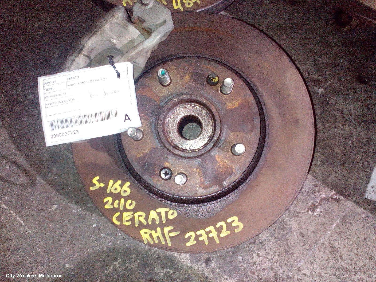 KIA CERATO RIGHT FRONT HUB ASSEMBLY, TD, 10/2008 - 03/2013