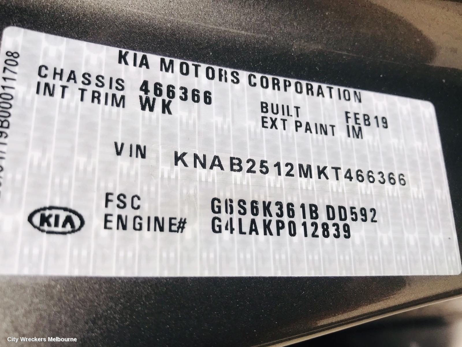KIA PICANTO BONNET, JA, 05/2017 ONWARDS