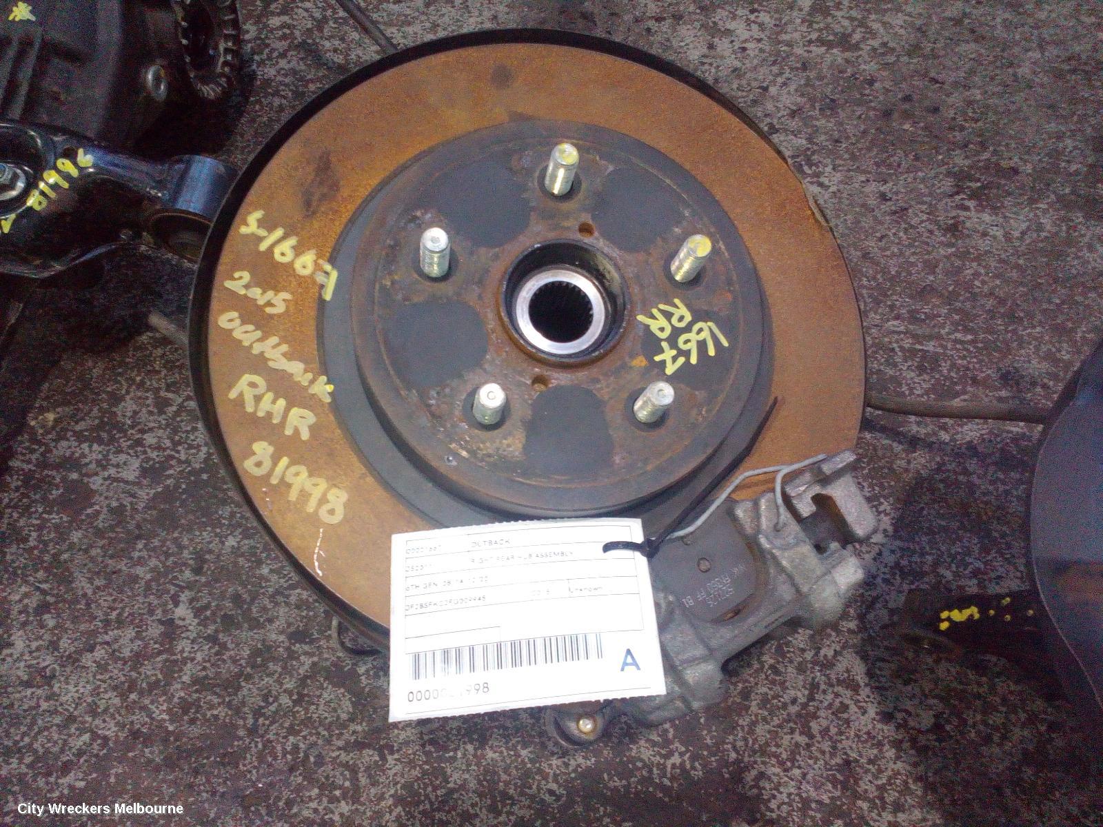 SUBARU OUTBACK RIGHT REAR HUB ASSEMBLY, 6TH GEN, 08/2014 - 12/2020