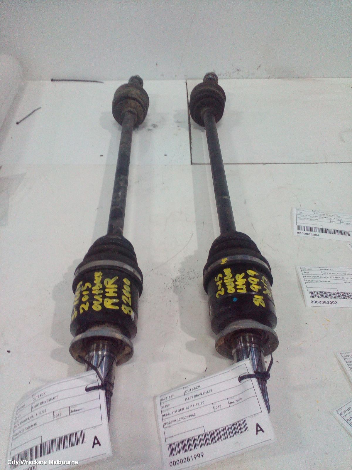 SUBARU OUTBACK RIGHT DRIVESHAFT, REAR, 6TH GEN, 08/2014 - 12/2020