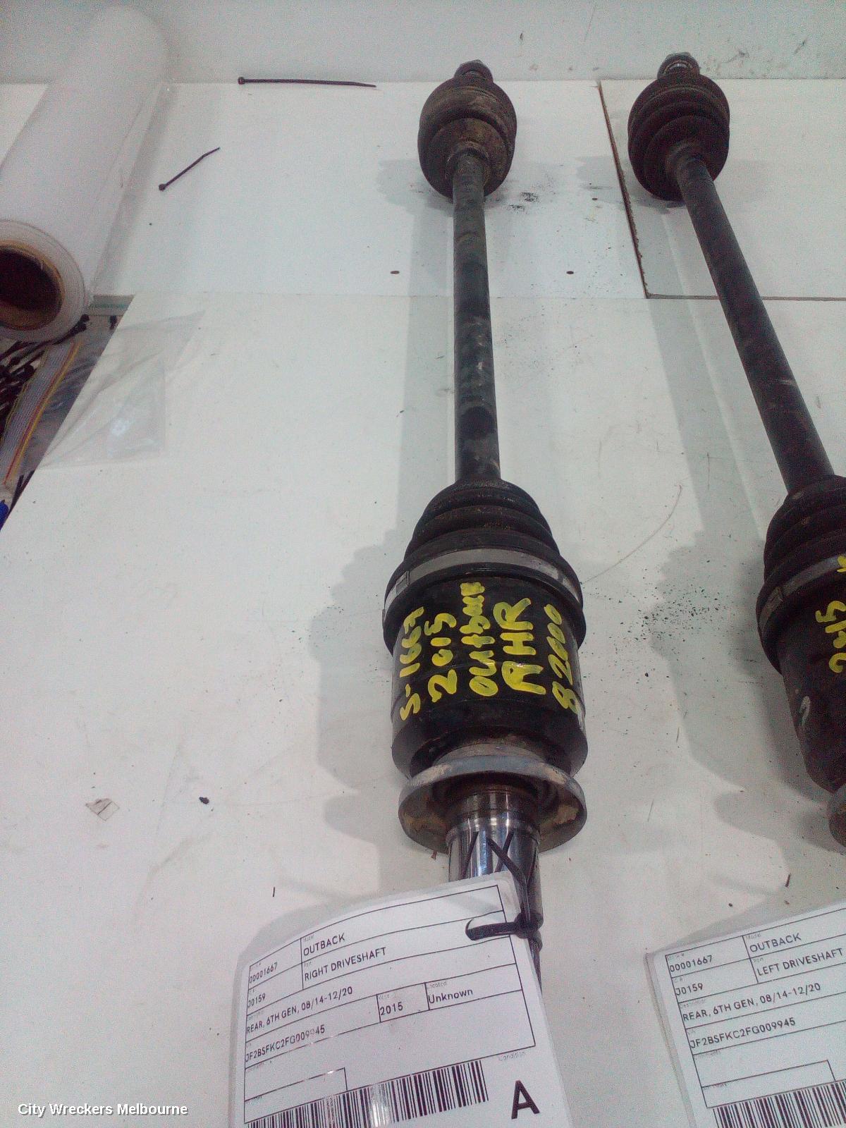 SUBARU OUTBACK RIGHT DRIVESHAFT, REAR, 6TH GEN, 08/2014 - 12/2020