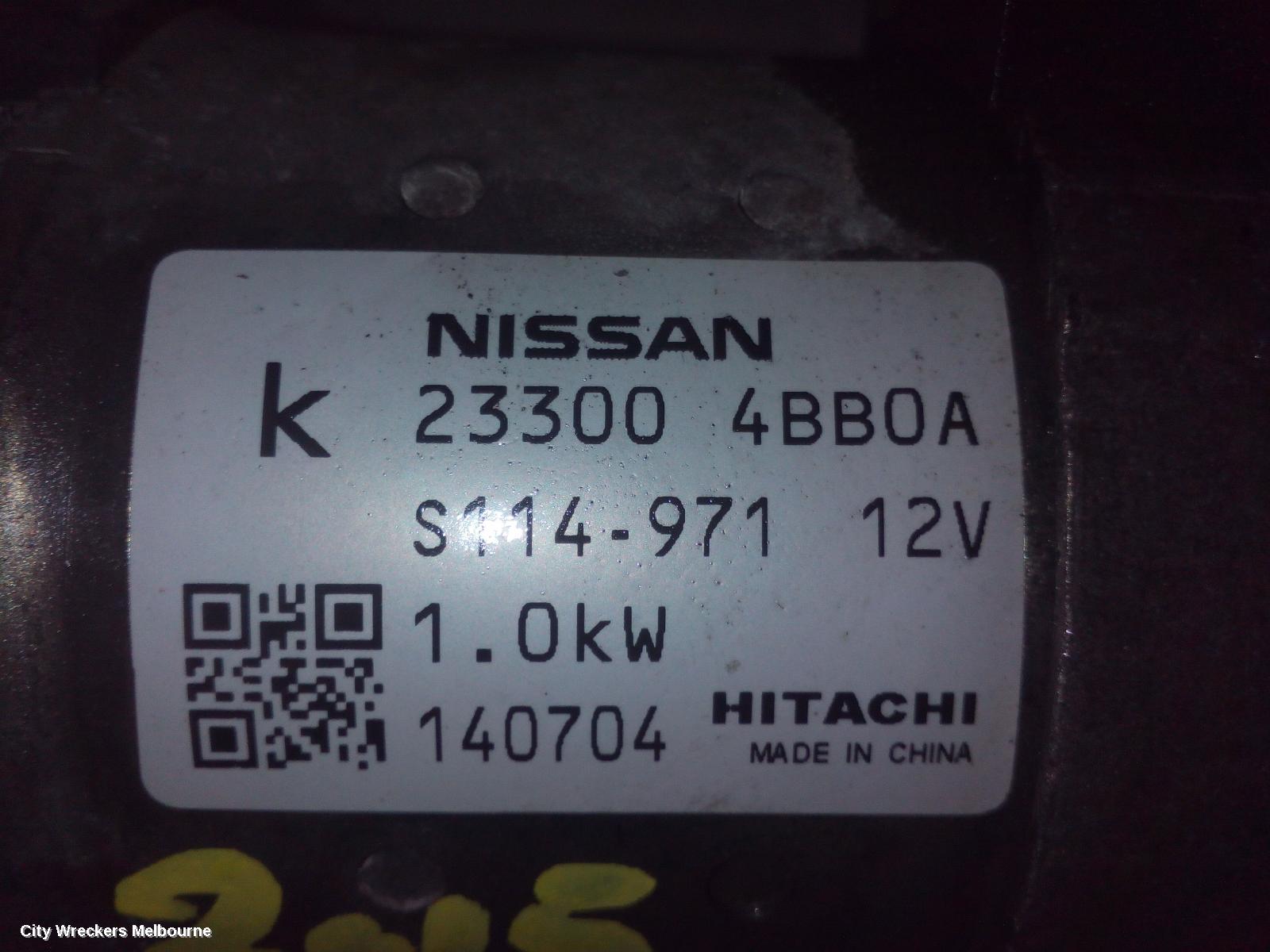 NISSAN QASHQAI STARTER, PETROL, 2.0, MR20, J11, 06/2014 - 07/2021