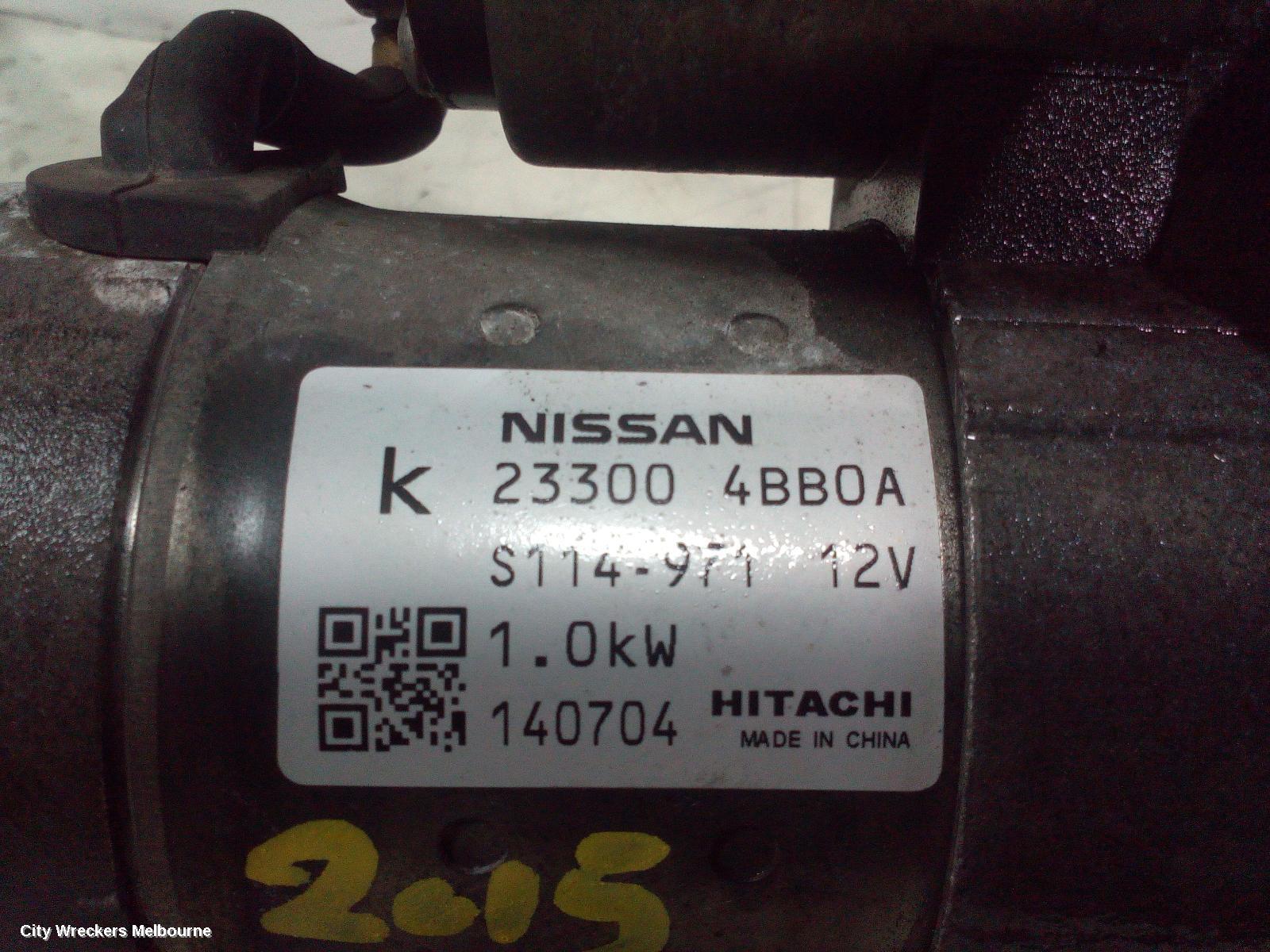 NISSAN QASHQAI STARTER, PETROL, 2.0, MR20, J11, 06/2014 - 07/2021