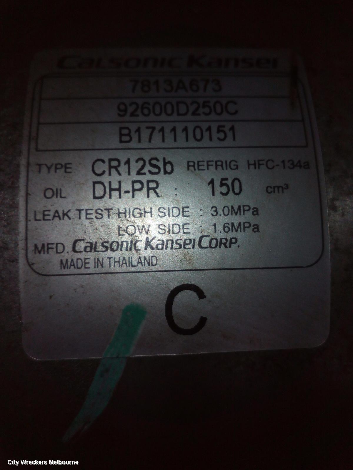 MITSUBISHI TRITON A/C COMPRESSOR, MQ-MR, 2.4, 4N15, DIESEL, 04/2015 ONWARDS