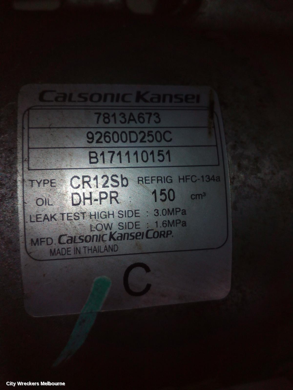 MITSUBISHI TRITON A/C COMPRESSOR, MQ-MR, 2.4, 4N15, DIESEL, 04/2015 ONWARDS