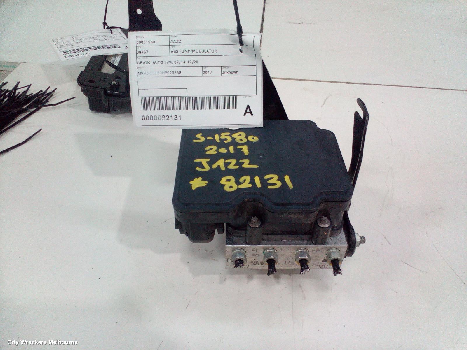 HONDA JAZZ ABS PUMP/MODULATOR, GF/GK, AUTO T/M, 07/2014 - 12/2020