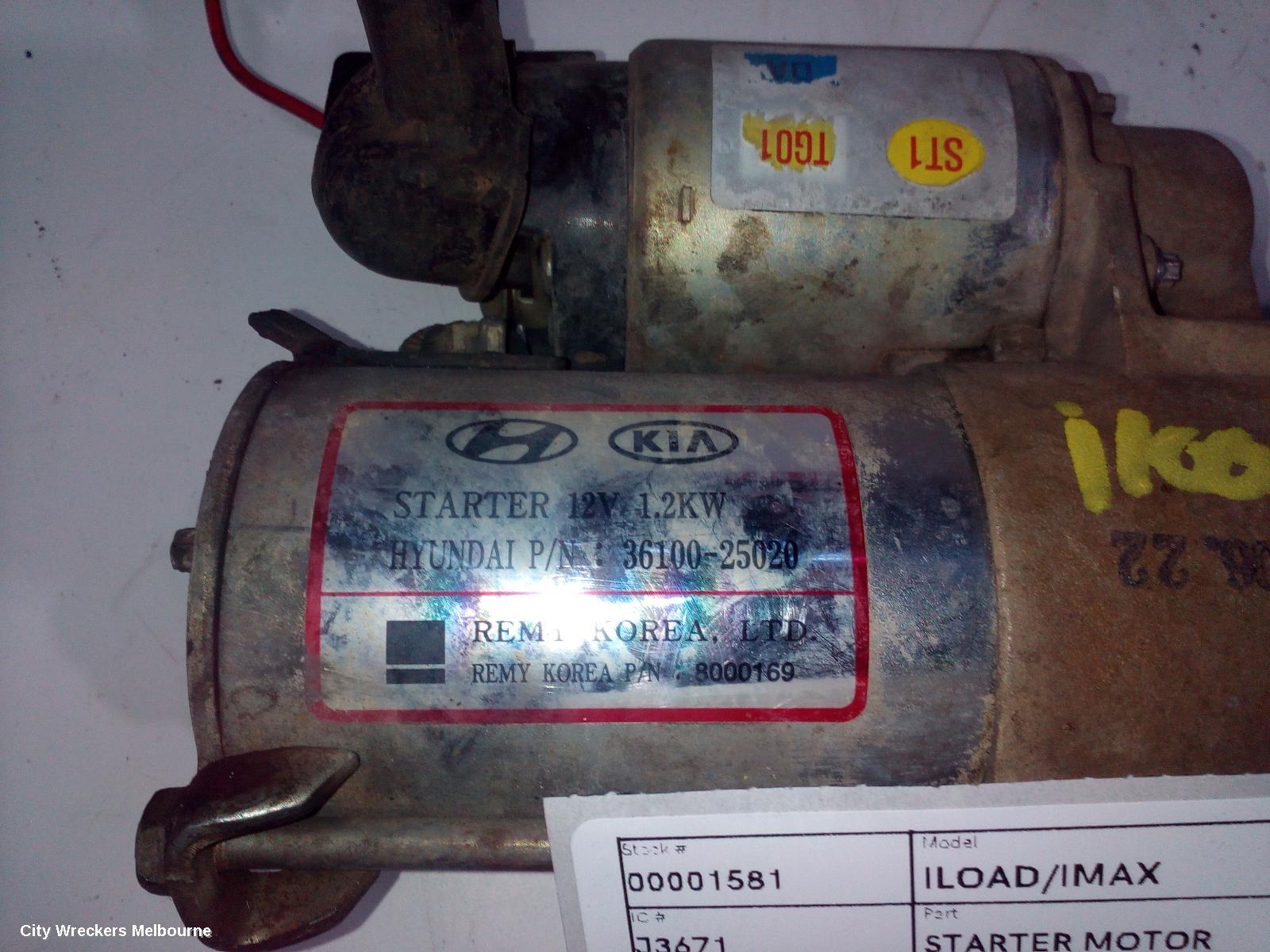 HYUNDAI ILOAD/IMAX STARTER, PETROL, 2.4, AUTO T/M TYPE, TQ, 11/2007 - 05/2018