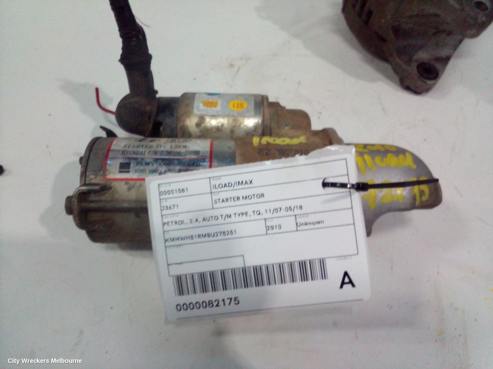 HYUNDAI ILOAD/IMAX STARTER, PETROL, 2.4, AUTO T/M TYPE, TQ, 11/2007 - 05/2018
